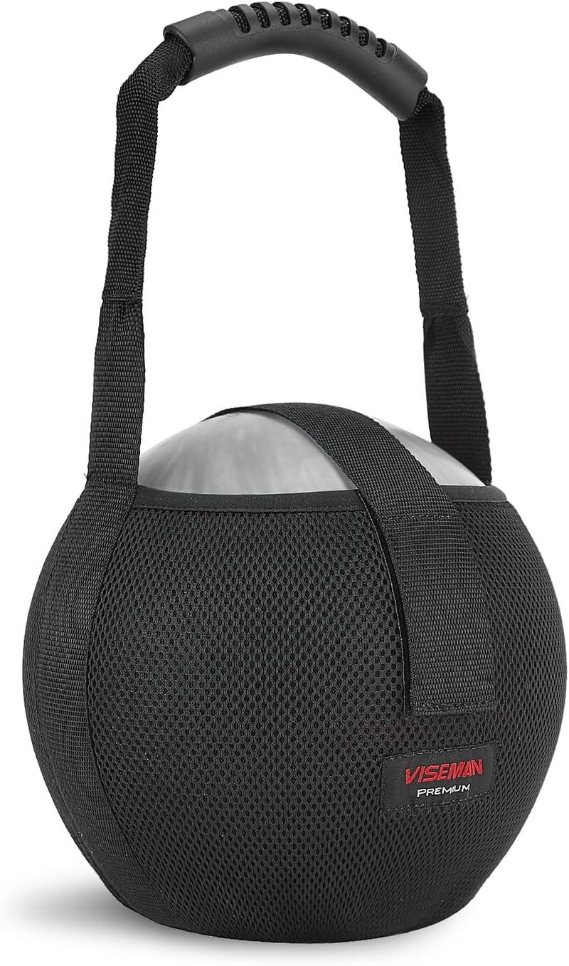 VISEMAN Bowling Mesh Bag, Single Bowling Ball Carrier with Reinforced PVC Handle, Black, 8.3" L x 8.3" W x 6" H - Image 1